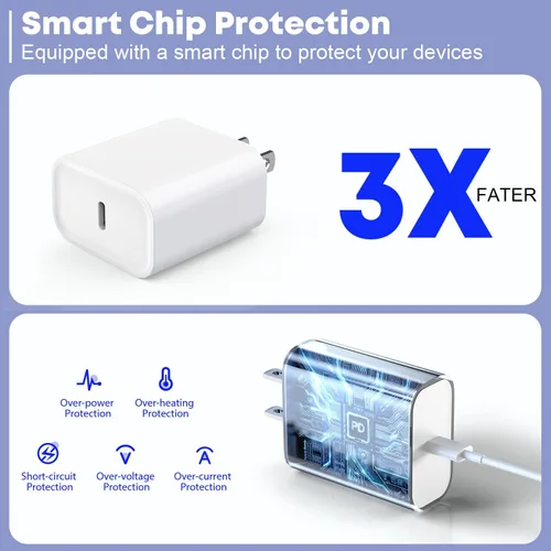 Miniatura 4 de Cargador rápido para iPhone 17/16/15, carga rápida extra larga de 10 pies, paquete de 3 bloques USB-C a USB C, cable de carga rápida para iPhone