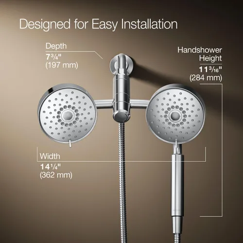 Miniatura 3 de Kohler Purist - Kit combinado de ducha multifunción 2 en 1 de 1,75 Gpm cromo pulido