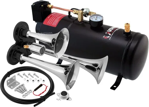 Miniatura 10 de Vixen Horns Kit de bocina de tren para motocicleta/bicicleta/camión/coche. Sistema completo a bordo - Compresor de aire de 150 psi, tanque de 1