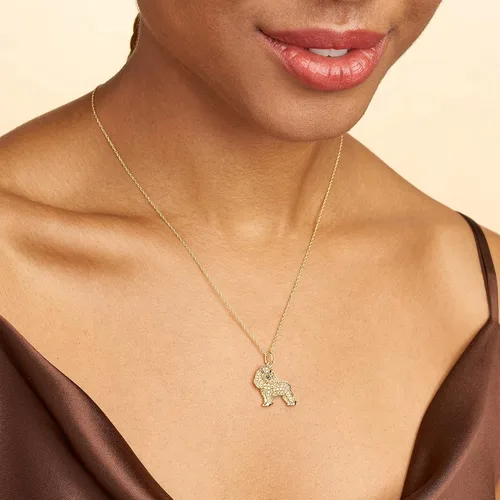 Miniatura 2 de SCAMPER & CO Collar con colgante de raza de perro para mujeres y niñas, con piedras preciosas auténticas y circonita cúbica, regalo de joyería