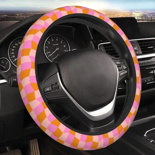 Miniatura 12 de Funda de volante vintage floral hippie de los 70, diseño de hongo retro, cubierta de volante de neopreno antideslizante para mujeres, hombres