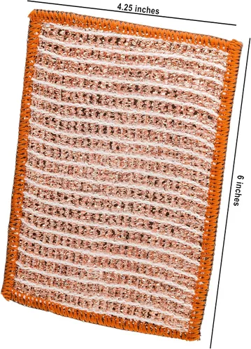 Miniatura 5 de Redecker Paño de Fregado de Cobre Tejido de 2 Capas y Toallita de Limpieza de Microfibra – Superficie Dual, Antiarañazos, Reutilizable y Lavable a