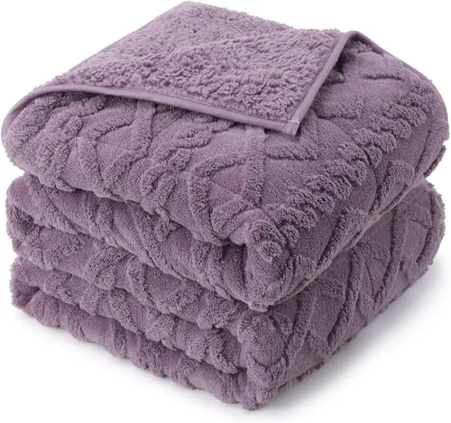 Miniatura 8 de Manta con peso de 15 libras, tamaño twin, manta con peso de sherpa a cuadros 3D de jacquard suave y elegante para adultos, manta de cama acogedora