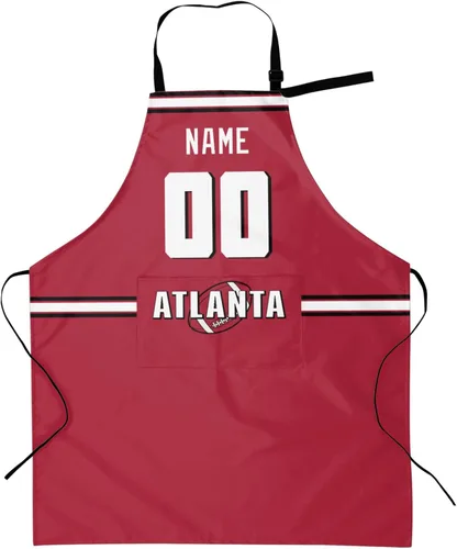 Miniatura 13 de Delantal con bolsillos, nombre personalizado y número, regalos personalizados para hombres y mujeres fanáticos del fútbol