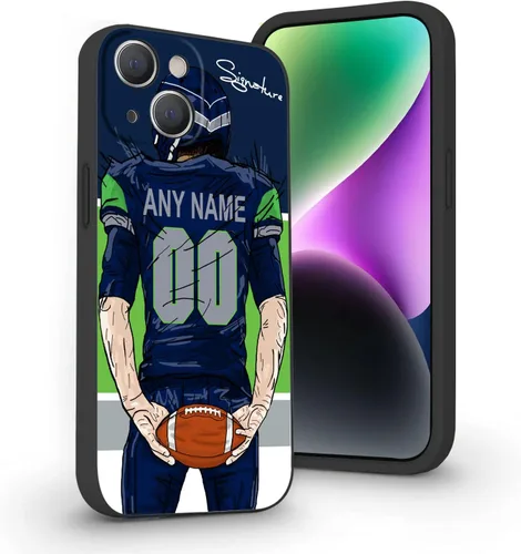 Miniatura 14 de Funda de fútbol personalizada con nombre y número para iPhone17 Air 16 15 Pro Max 14 13 Mini 12 11 Xs Max Xr SE3 8 7 6 Plus, silicona líquida