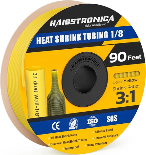 Miniatura 49 de haisstronica Tubo termorretráctil 3:1, relación de encogimiento, tubo termorretráctil de grado marino forrado con adhesivo para el hogar, automoción