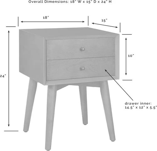Miniatura 3 de Crosley Furniture Landon - Mesita de noche con cajón, color negro mate
