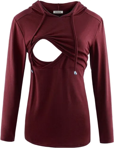 Miniatura 85 de GINKANA Sudadera con capucha para mujer, manga larga, lactancia materna, ropa casual
