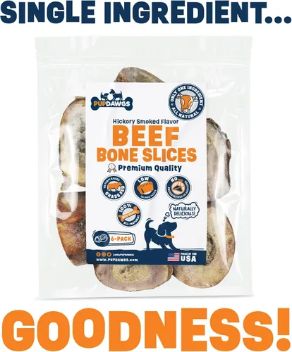 Miniatura 2 de Huesos para masticadores agresivos Rebanadas de hueso de res con sabor ahumado de nogal para perros pequeños Golosinas totalmente naturales