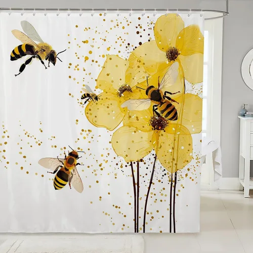 Miniatura 34 de Manfei Cortina de Ducha de Aguacate Lindo Estampado de Aguacate de Dibujos Animados Cortina de Baño para Niños y Niñas Tema de Frutas Cortina