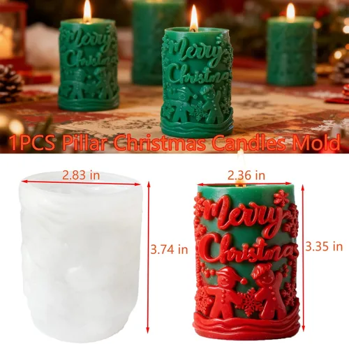 Miniatura 2 de 1 molde de vela de Navidad, kit de moldes de silicona de resina de Navidad de muñeco de nieve, silicona en forma de Navidad 3D, molde de silicona