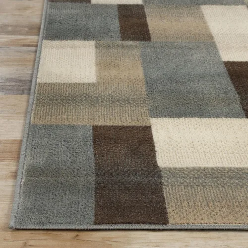 Miniatura 3 de Superior alfombra de área de la colección diseñador Clifton, 8 mm de altura de apilado, con respaldo de yute, diseño geométrico contemporáneo, Beige
