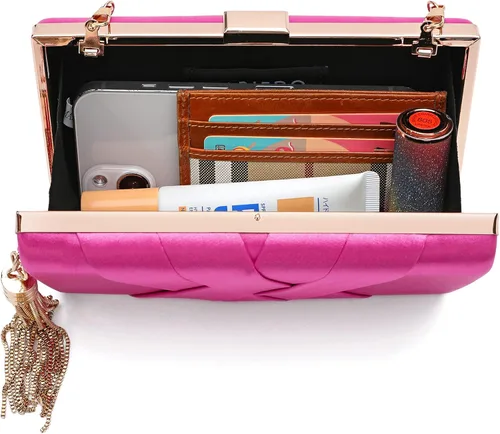 Miniatura 3 de CARIEDO Bolso de mano de noche para mujer de tela manchada para boda graduación noche fiesta F