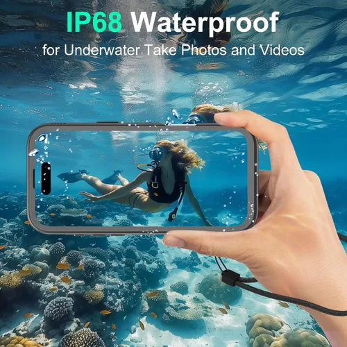 Miniatura 2 de SOKUSIN Funda impermeable para iPhone 13 Pro - Funda protectora de cuerpo completo con pantalla y protector de cámara incorporado, a prueba