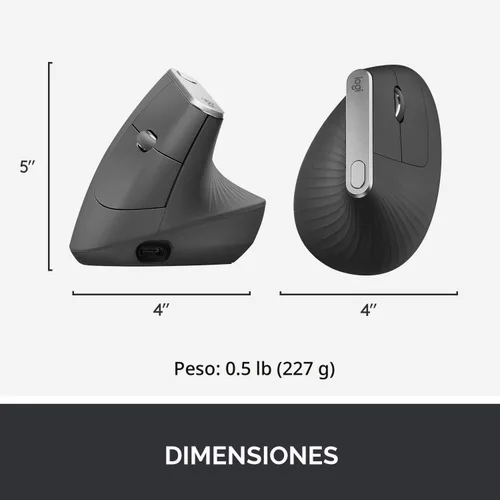 Miniatura 7 de Logitech MX - mouse inalámbrico vertical – diseño ergonómico avanzado que reduce la tensión muscular, controla y mueve contenido entre 3