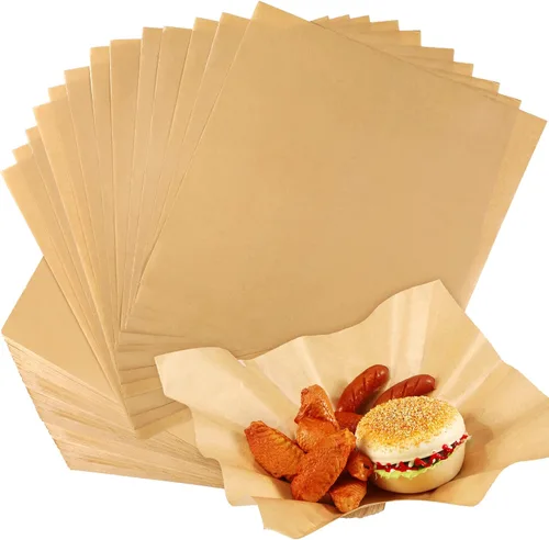 Miniatura 13 de Spakon 1000 hojas de papel encerado para alimentos de 12 x 12 pulgadas a cuadros encerados secos para envolver sándwich, revestimientos de cestas