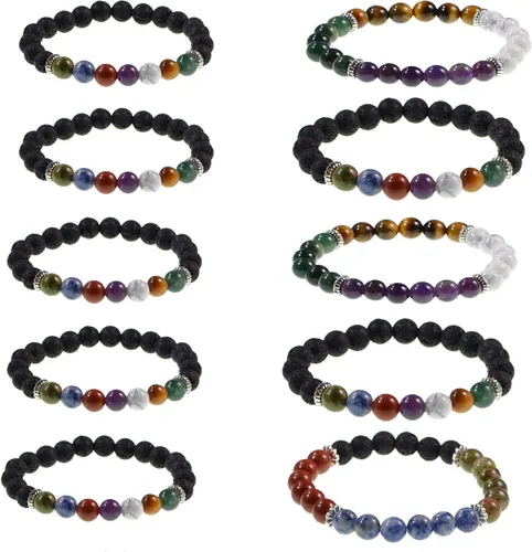 Miniatura 4 de LPBeads Juego de cajas de cuentas de piedra natural, 0.315 in, redondas, sueltas, piedras preciosas naturales de amatista, colores surtidos