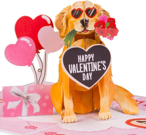 Miniatura 8 de Paper Love Tarjeta desplegable 3D para casa de perro, para el día de San Valentín, cumpleaños, día de la madre, adultos o niños, todas