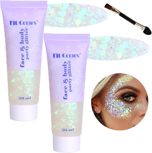 Miniatura 38 de Gel con purpurina para el cuerpo y la cara: Accesorios para conciertos de cantantes, disco, festival, rave, maquillaje con purpurina facial, 150 ml