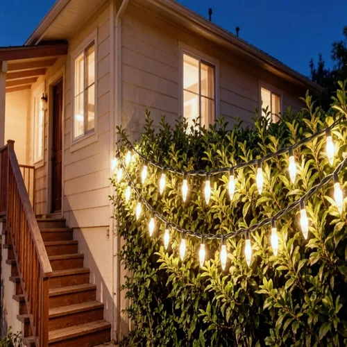 Miniatura 5 de Guirnalda de 100 Luces LED Blanco Cálido de Cable Verde para Navidad, con Certificación UL y Cadena de Iluminación Decorativa Comercial de 35 Pies