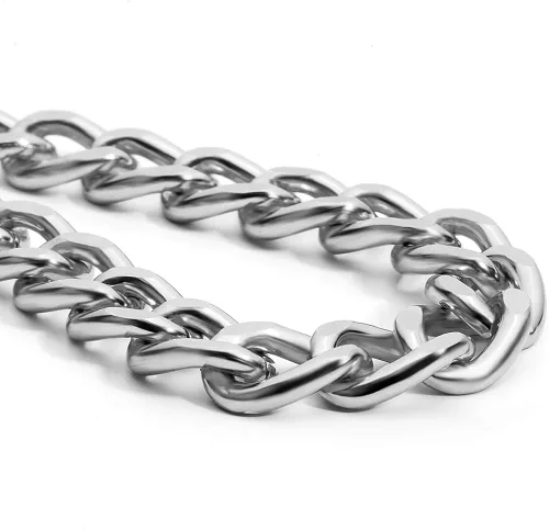 Miniatura 3 de Daimay Gargantilla de aleación para mujer, cadena gruesa cubana pesada, punk gótico, hip hop, collares de metal - plata, tamaño pequeño, Metal, No