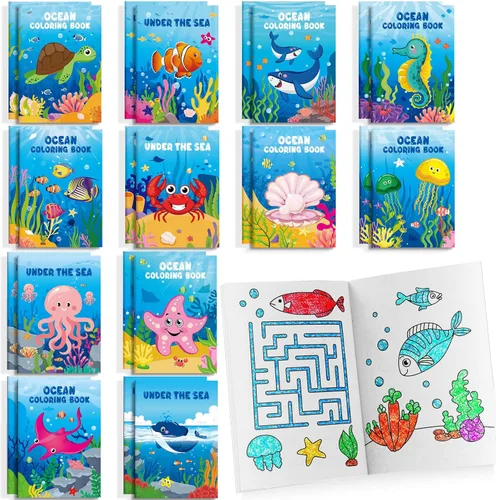 Miniatura 33 de BenLouis 24 piezas de libros para colorear mini de animales de granja, recuerdos de fiesta para niños, pequeños libros de actividades a granel