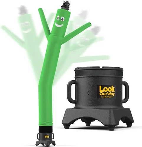 Miniatura 18 de LookOurWay Air Dancers Juego de Hombre de Tubo Inflable Mini - Tipo Inflable Ondulante Loco de 29" con Soplador para Publicidad de Escritorio - Verde