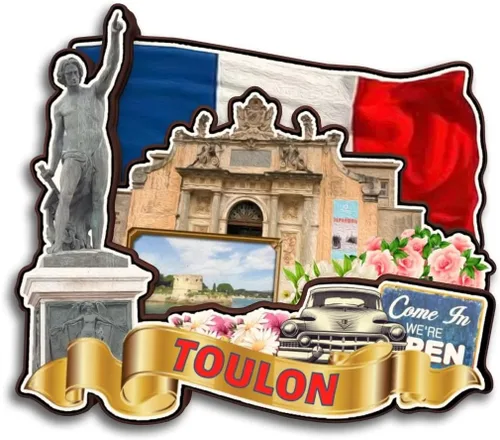 Miniatura 9 de Toulon Provence-Alpes-Cote d'Azur Francia - Imán para nevera Colección de madera 3D Madera hecha a mano recuerdos de la ciudad de viaje, imán