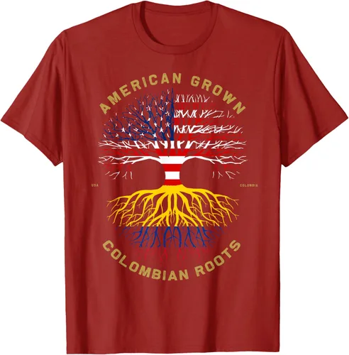 Miniatura 41 de Camiseta de regalo con la bandera de Estados Unidos con árbol de raíces colombianas