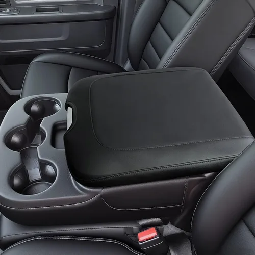 Miniatura 27 de AOMSAZTO Fundas para consola para 2008-2014 Toyota Highlander Fundas para reposabrazos para Toyota Highlander Negro con costuras negras