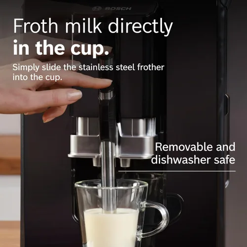Miniatura 6 de Bosch Máquina de café y espresso totalmente automática - Bebidas de un solo toque, súper cafetera de calidad barista, panel de control táctil, gran