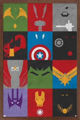Miniatura 18 de Trends International Marvel Comics-Avengers-Minimalist Grid Mount Póster de pared Versión con marco plateado