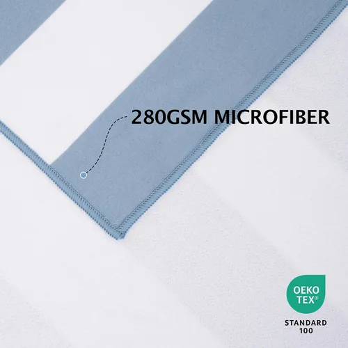 Miniatura 6 de Touchat Paquete de 4 toallas de playa de microfibra a rayas, toallas de playa de secado rápido para adultos, toallas de baño ligeras de viaje de 30