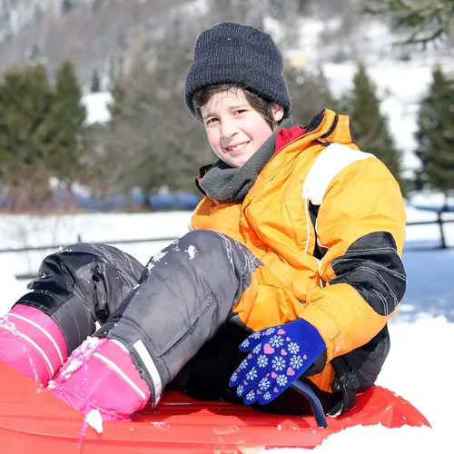 Miniatura 60 de Hicdaw 6 pares de guantes de invierno para niños, guantes de punto elásticos y cálidos para niños o niñas