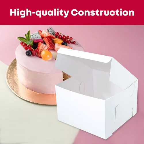 Miniatura 6 de Caja de pastel blanca de 16 x 16 x 6 pulgadas, cajas de panadería de primera calidad, una pieza, perfecta para empaquetar y vender pasteles, donas