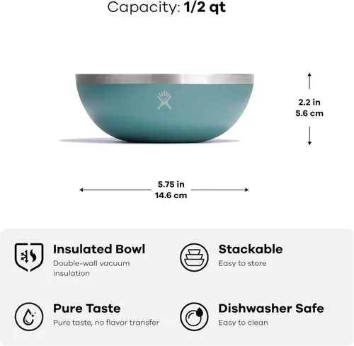 Miniatura 3 de Hydro Flask Outdoor Kitchen Bowl - Stainless Steel Dinnerware Reusable Camping Gear Mess Kit - Dishwasher Safe, BPA-Free, Non-Toxic Abedul
