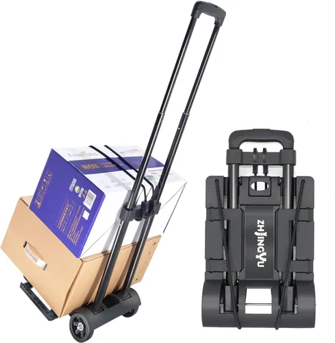 Miniatura 12 de Carretilla de mano plegable con dolly, carretilla de compras plegable, dolly de mano mini ligera, carretilla de mochila, carretilla de equipaje, 2