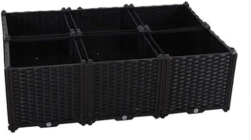 Miniatura 42 de BAOYOUNI - Juego de jardinera cuadrado para jardín elevado, maceta de plástico, caja de cultivo para verduras, hierbas, flores y plantas suculentas