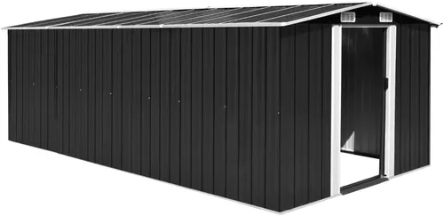 vidaXL Cobertizo de jardín con puertas correderas y rejillas de ventilación con cerradura para jardín, patio trasero, herramienta de utilidad,