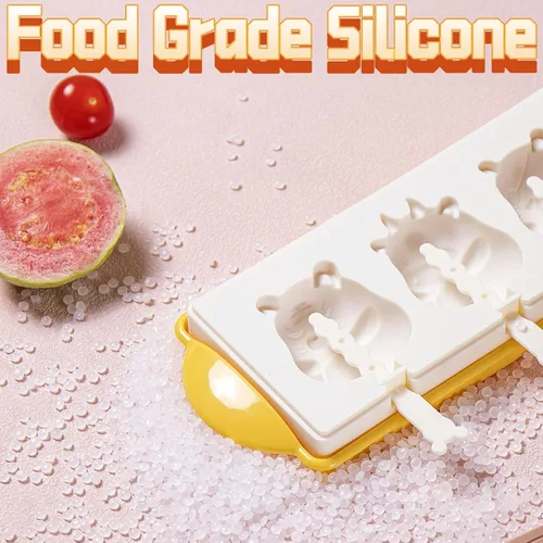 Miniatura 4 de Moldes para paletas de hielo, moldes de silicona con 3 cavidades, molde para helados, animales y frutas, pastel de frutas, molde para hacer paletas