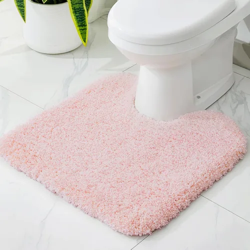 Miniatura 16 de Disolla Alfombras pequeñas para baño 17x24 antideslizante, alfombra de baño blanca esponjosa para el suelo del baño, lavable a máquina, alfombra