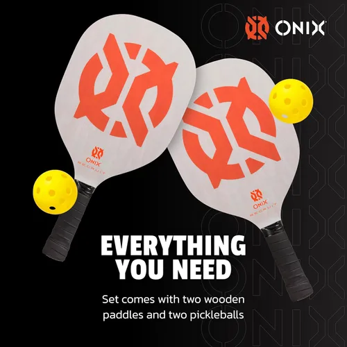 Miniatura 6 de Recruit by Onix - Juego de iniciación de pickleball - Incluye dos paletas de madera de álamo y dos bolas amarillas