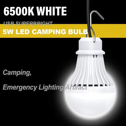 Miniatura 4 de Paquete de 2 bombillas de luz USB, linterna de luz LED USB para acampar, luz de tienda con cable de 8.2 pies de longitud extra y cable USB en Y