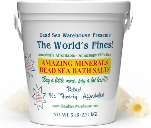 Dead Sea Warehouse, minerales sorprendentes del Mar muerto, sales de baño del mar muerto, alivio temporal para piel seca, Dolores, exfolia e
