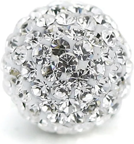 Miniatura 24 de RUBYCA Pave - Cuentas de arcilla de cristal checo para joyería Shamballa (20 unidades, 0.472 pulgadas, morado claro)