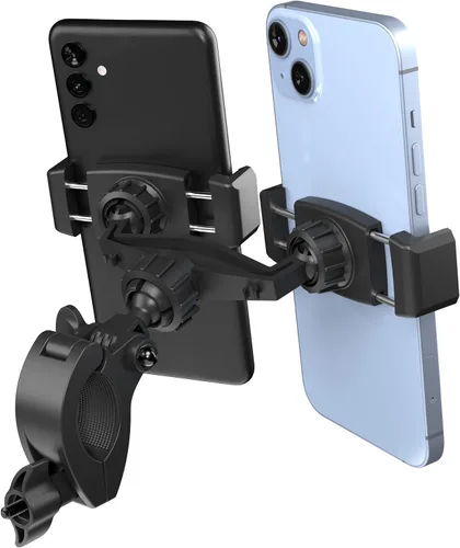 Miniatura 8 de ENCASED Soporte de teléfono para bicicleta doble, soporte ajustable para 2 teléfonos celulares, ajuste universal
