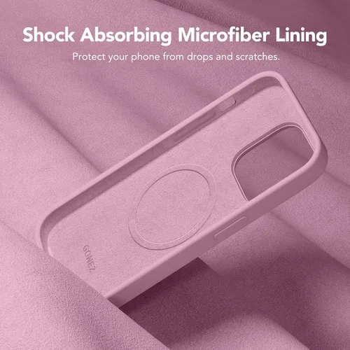 Miniatura 6 de GONEZ Funda de silicona para iPhone 14 Pro Max, compatible con MagSafe, con protector de pantalla + protector de lente de cámara, silicona líquida a
