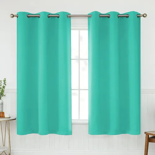Miniatura 93 de KEQIAOSUOCAI Cortinas rosa bebé de 63 pulgadas para habitación de niñas - Con aislamiento térmico que oscurece la habitación, cortinas de ventana
