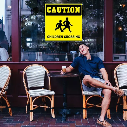 Miniatura 3 de Calcomanías personalizadas para camiones de comida con precaución para niños que cruzan restaurantes y concesiones de alimentos, letrero de 14