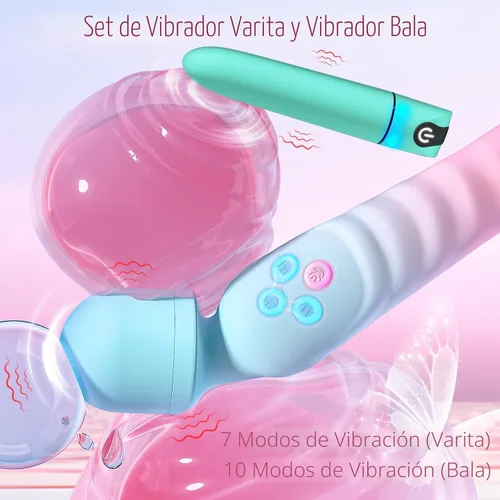 Miniatura 2 de Juego de vibrador de punto G y bala - Vibradores sexuales para mujeres, consolador de clítoris con 7 modos de vibración, masajeador de varita